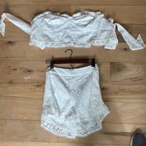 White two piece outfit